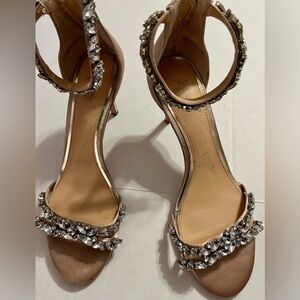 Badgley‎ Mischka Caroline Embellished Ankle Strap Evening Sandal Size 9